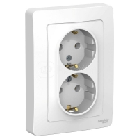 Розетка 2-м СП Blanca 16А IP20 250В с заземл. без защ. шторок белая SE BLNRS001021